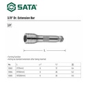 Kunci Shock Adaptor Sok 12903 3/8” Extension Bar 3" 75 mm Sata Tools
