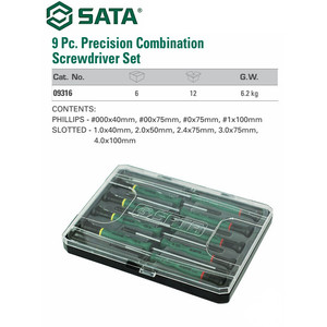 Obeng Mikro Kecil 9 Pcs 09316 Precision Screwdriver Set Sata Tools