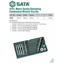 Kunci Ring Pas 19 Pc Metrik 09925 D Ratchet Wrench Tray Set Sata Tools