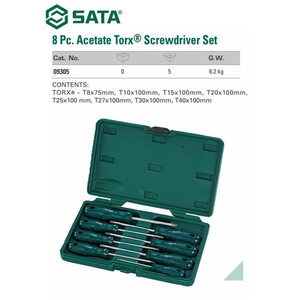 Obeng Bintang Magnetik 8 Pcs 09305 Acetate Torx Screwdriver Sata Tools