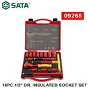 Kunci Sok Listrik 16 Pcs 09268 1/2" Dr Insulated Socket Set Sata Tools