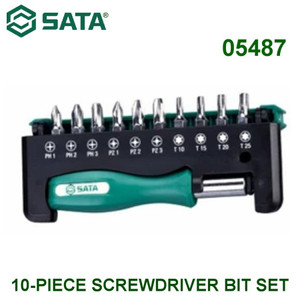 Mata Obeng Set 10 Pcs 05487 - 10 Pcs Screwdriver Bit Set Sata Tools