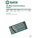 Kunci Ring Pas 8 Pcs Metrik 09907 Combination Wrench Tray Sata Tools