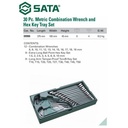 Kunci Ring Pas 30 Pcs 09906 Combination Wrench Hex Key Tray Sata Tools