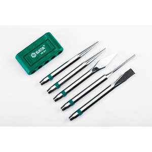 Pahat Besi Ketok 5 Pcs 09161 - 5 Pcs Punch & Chisel Set Sata Tools