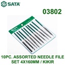 Kikir 4 X 160 mm 03802 10Pcs Assorted Needle File Set Sata Tools