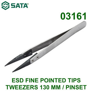 Pinset Runcing 130 mm 03161 ESD Fine Pointed Tips Tweezers Sata Tools