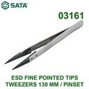 Pinset Runcing 130 mm 03161 ESD Fine Pointed Tips Tweezers Sata Tools