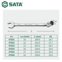 Kunci Ring Pas Fleksibel 10 mm 47601 SATA Socket End & Open End Wrench
