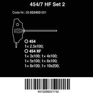 Kunci T Hex-Plus HF Set Wera 05023453001 HF T-Handle Screwdriver 7 Pc