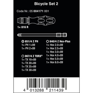 Tool Kits Sepeda Set 13 Pc Wera 05004171001 Toolkits Bicycle Set 2