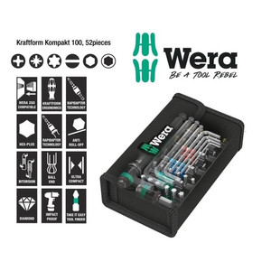 Tool Kit Set Wera 05057460001 Screwdriver Kraftform Kompakt 100 - 52Pc