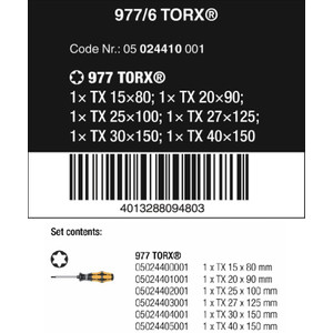 Obeng Ketok Bintang Set Wera 05024410001 Kraftform Chiseldriver 6 Pc