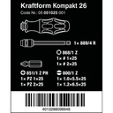 Obeng Bits Set 7 Pc Wera 05051025001 Kraftform Kompakt 26 W/Pouch, 7Pc