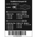Obeng Bits Set 1/4 inch Wera 05059295001 Kraftform Kompakt 60, 17 Pc