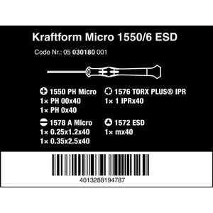Obeng ESD Mirco Set Wera 05030180001 Screwdriver Set Electronic 6 Pc