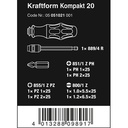 Obeng Bits Set Wera 05051021001 Kraftform Kompakt 20 With Pouch, 7 Pc