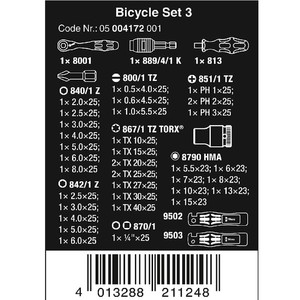 Tool Kit Set Lengkap 39 Pcs Wera 05004172001 Toolkit Bicycle Set 3