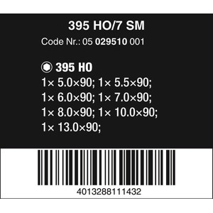 Obeng Hex Nutdriver Set Wera 05029510001 395 HO/7 SM Nutdriver Set 7Pc