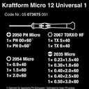 Obeng Kecil Set Wera 05073675001 Kraftform Universal 1 S/Driver 12 Pc