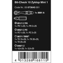 Obeng Bit Ratchet Set Wera 05073645001 Bit-Check 10 Zyklop Mini 1,10Pc