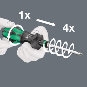 Obeng Turbo Hex 1/4" x 146 mm Wera 05057480001 826 T Kraftform Turbo