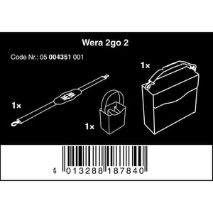 Tas Perkakas Wera 05004351001 2go 2 Tool Container, 3 Piece, 1 Piece