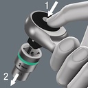 Gagang Shock Wera 05004063001 Zyklop Metal Ratchet Push 1/2" Drive