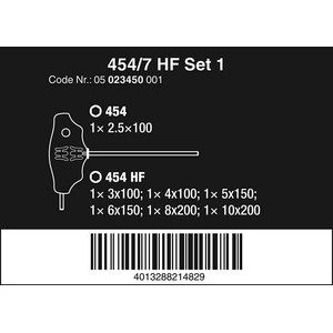 Kunci T Hex-Plus Set Wera 05023450001 HF T-Handle Screwdriver Set 7 Pc