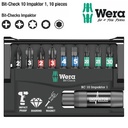 Mata Obeng Set Wera 05057680001 Bit-Check 10 Impaktor 1, 10 Pcs