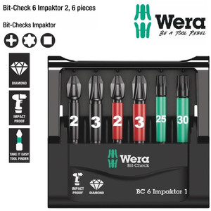 Mata Obeng Set Wera 05057694001 Bit-Check 6 Impaktor 2, 6 Pcs