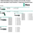 Obeng Torsi Set Wera 05074739001 Torque Screwdriver 0.3-6.0 Nm - 27 Pc