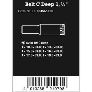 Mata Sok Hex Wera 05004565001 Kunci Shock Socket Set 1/2 Inch Drive
