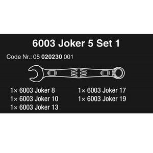 Kunci Ring Pas Metric Set Wera 05020230001 Joker Metric - 5 Pc
