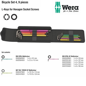 Kunci L Sepeda Hex & Torx Set Wera 05004173001 Bicycle Set 4 , 9 Pc