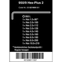 Kunci L Hex-Plus Metric Set Wera 05021909001 Hex-Plus 2 L-Key, 9 Pc