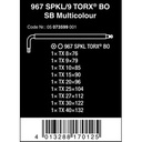 Kunci L Bintang Set BO Wera 05073599001 Ball Point BO TorxL-Key,9 Pc