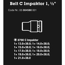 Impact Socket Hex 1/2" Wera 05004580001 Belt C Impaktor 1 Set - 10 Pc