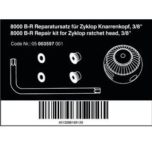 Sparepart Wera 05003597001 8000 BR Repair Kit Zyklop Ratchet Head 3/8"