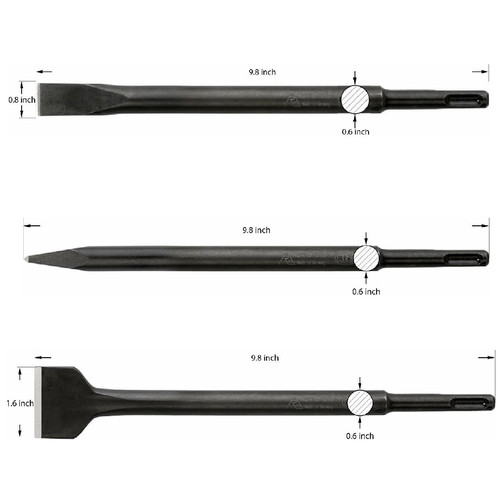 Pahat 3 Pc 212 00090 RENNSTEIG SDS Plus Chisel Sets Electric Hammer