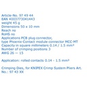 Crimping dies 97 49 44 KNIPEX Phoenix Contact Module Connector(9743xx)