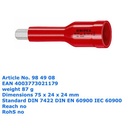 Bits Socket VDE 1/2" 8 x 75 mm 98 49 08 KNIPEX Hexagon Sockets