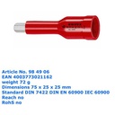 Bits Socket VDE 1/2" 6 x 75 mm 98 49 06 KNIPEX Hexagon Sockets