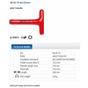 Kunci T-Sok 10 mm Listrik VDE 98 04 10 KNIPEX T-Socket Wrenches