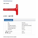 Kunci T-Sok 8 mm Listrik VDE 98 04 08 KNIPEX T-Socket Wrenches