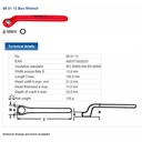 Kunci Ring Listrik 13 mm VDE 98 01 13 KNIPEX Ring Wrenches, Cranked