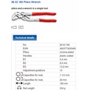 Tang Kunci Pipa 180 mm 86 03 180 KNIPEX Pliers Wrench