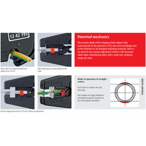 Tang Kupas Kabel 12 42 195 KNIPEX Self-Adjusting Insulation Strippers