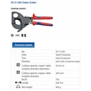 Tang Potong Kabel 95 31 280 KNIPEX Cable Cutter