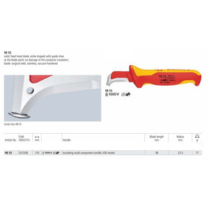 Pisau Kupas Kabel Listrik VDE Cutter 98 55 KNIPEX Dismantling Knives